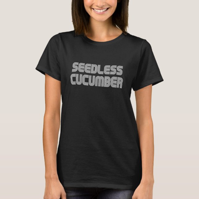 Camiseta Comida de pepino sem sementes retrorada 70s 80s (Frente)