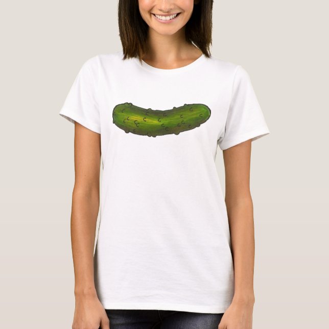 Camiseta Comida de Picado de Picado de Kosher Verde Crunchy (Frente)