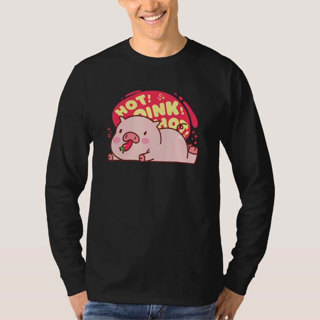 Camiseta Comida de pimenta-de-pimenta, comedora a quente, d (Frente)