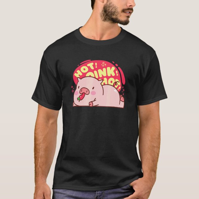 Camiseta Comida de pimenta-de-pimenta, comedora a quente, d (Frente)