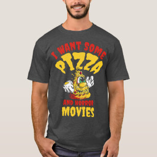 Camiseta Comida de Pizza Monstro de Pizza Assustadora do Ha