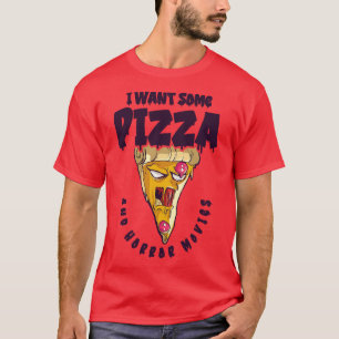 Camiseta Comida de Pizza Monstro de Pizza Assustadora do Ha