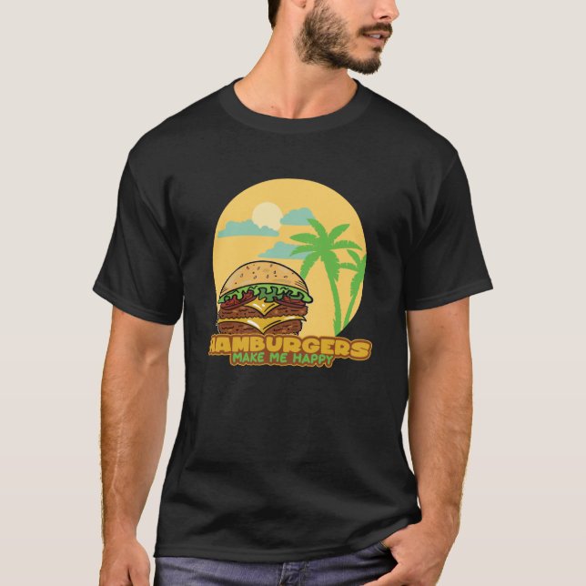 Camiseta Comida de Refeições de Hamburger (Frente)