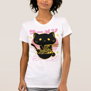 Camiseta Comida de rêmen de gato
