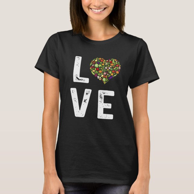 Camiseta Comida de salada saudável e doce Vega (Frente)