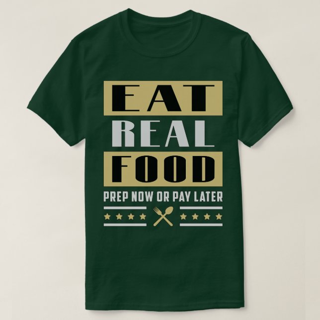 Camiseta Comida de Sobrevivência de Latas de Pré-Pper de Ca (Frente do Design)