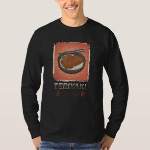 Camiseta Comida de Teriyaki Japonês Perfeito   Estilo Vint