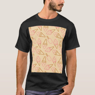 Camiseta Comida de Verão bonita com contornos de sorvete de