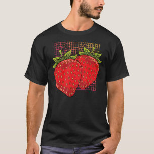 Camiseta Comida de Verão da Red Berry Synthwave Strawberry