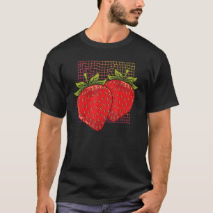 Camiseta Comida de Verão da Red Berry Synthwave Strawberry
