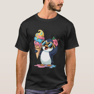 Camiseta Comida Divertida de Verão Amantes Pinguim Fofo Seg