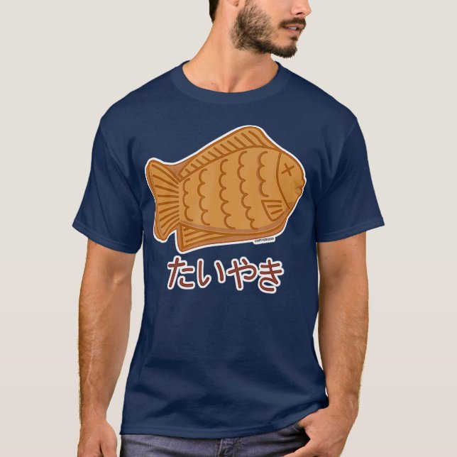 Camiseta Comida do Festival de Bolo de Peixes Japoneses de  (Frente)