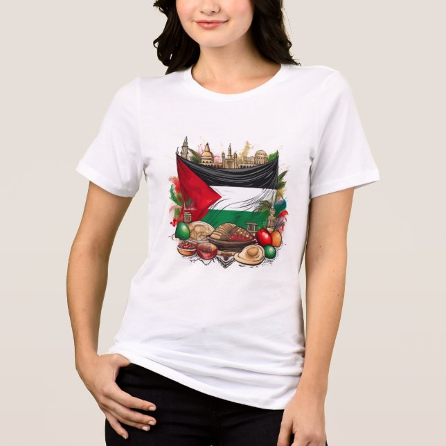 Camiseta Comida do Patrimônio Palestiniano e Cultu (Frente)