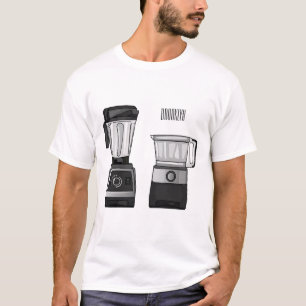 Camiseta Comida e ilustração do desenho do blender