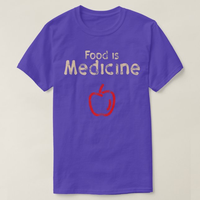 Camiseta Comida é Medicina, Nutrição Foodie Apple Malhação (Frente do Design)