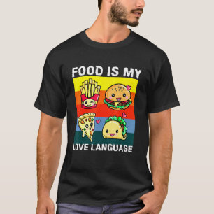 Camiseta Comida É Minha Língua De Amor Chef Foodie Fast Com