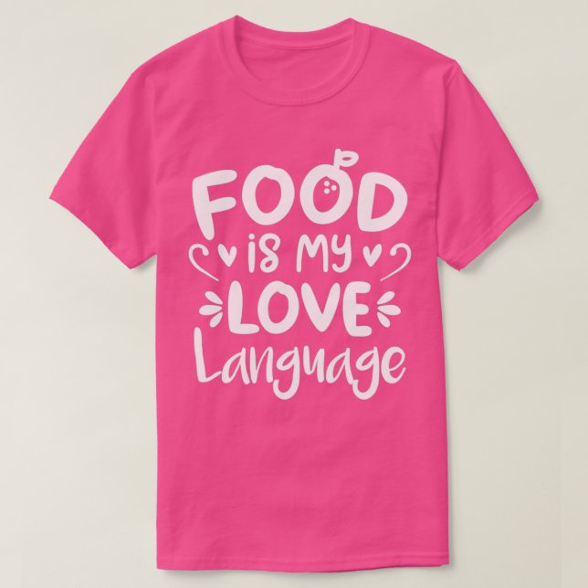 Camiseta Comida É Minha Língua de Amor (Orange BG)  (Frente do Design)