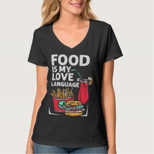 Camiseta Comida É Minha Linguagem do Amor Fast Food Gourmet