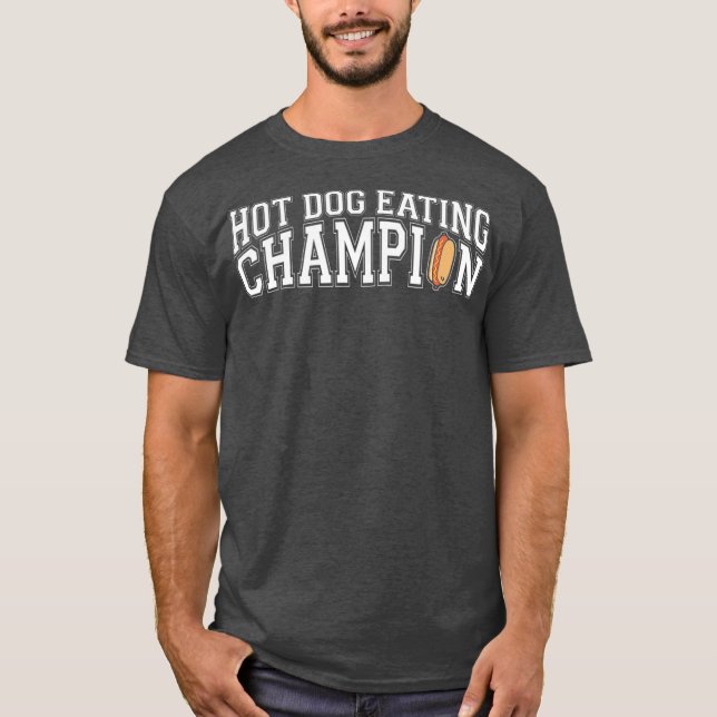 Camiseta Comida Engraçada, campeã de comer cachorro quente (Frente)