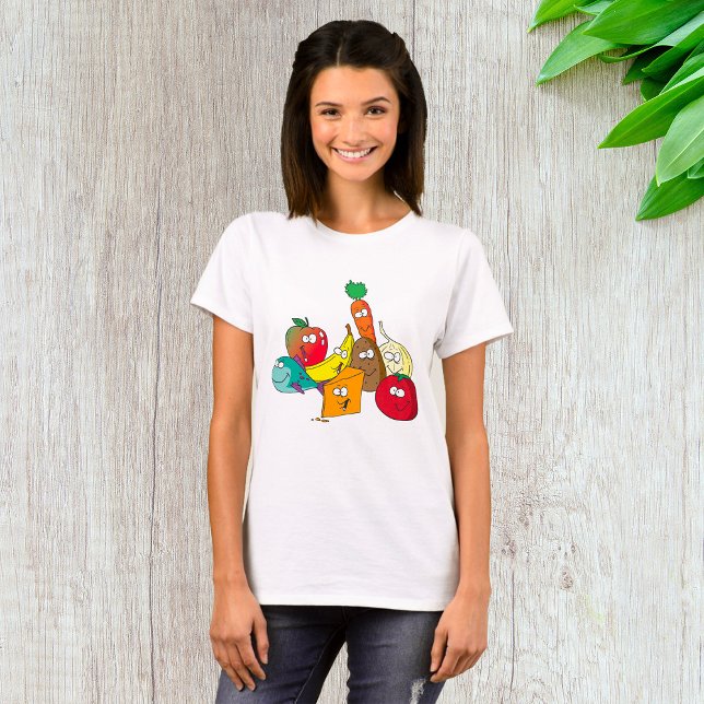 Camiseta Comida Engraçada Com Rostos (Criador carregado)