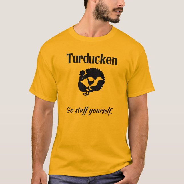 Camiseta Comida engraçada da acção de graças de Turducken (Frente)