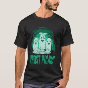 Camiseta Comida Fantasma Halloween Piquenique Comida ao Ar