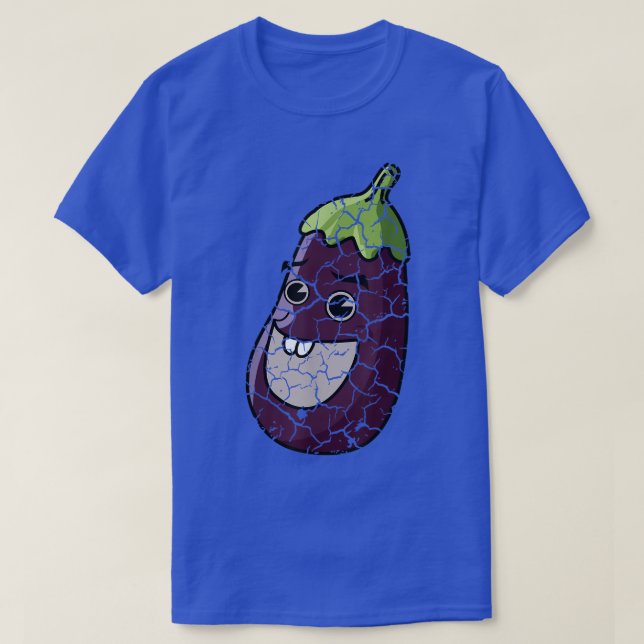 Camiseta Comida Foodie Eggplant aflita (Frente do Design)
