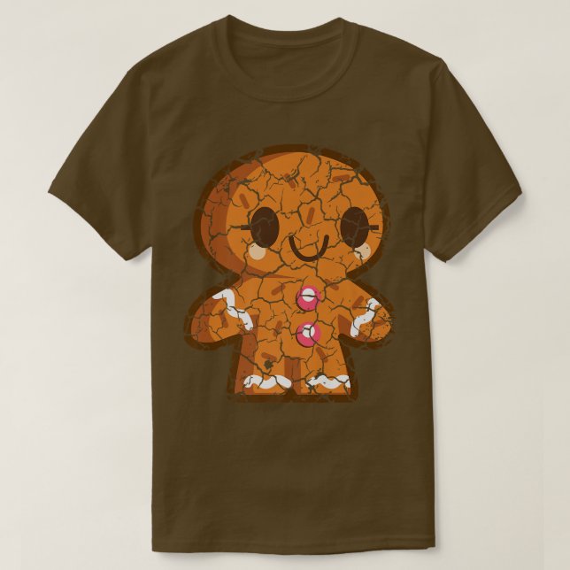 Camiseta Comida Foodie Gingerbird Homem Afetado (Frente do Design)