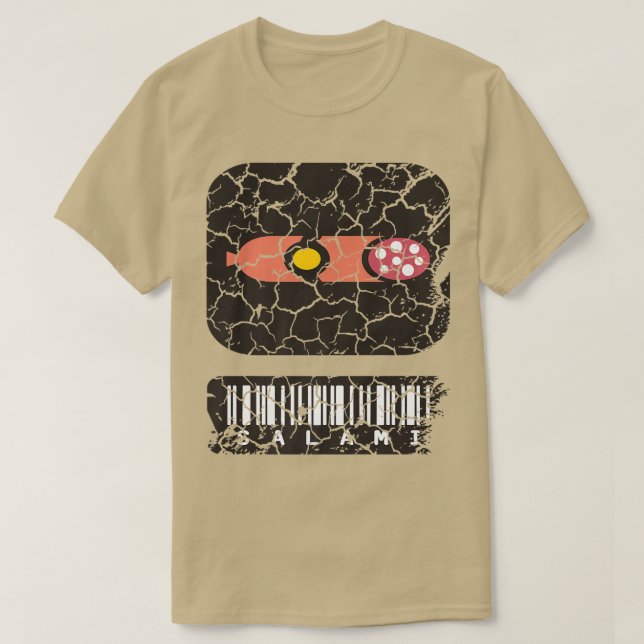 Camiseta Comida Foodie Salami, em desgosto (Frente do Design)