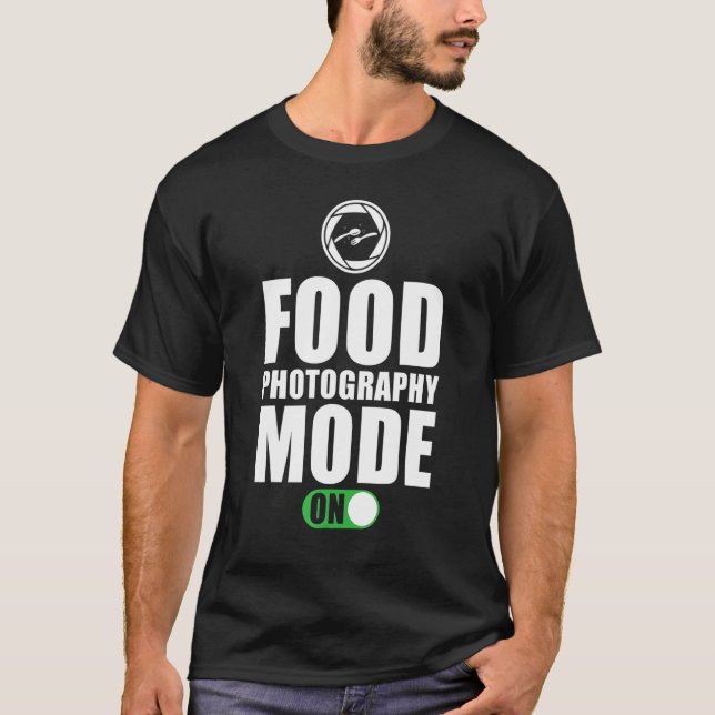 Camiseta Comida Fotógrafo Dizendo Comida Modo Fotografia At (Frente)