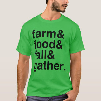 Camiseta Comida Fresca da Fazenda e menino de reunião de ou