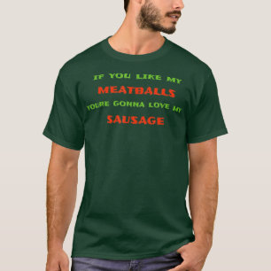 Camiseta Comida Humor Almôndegas Enchimento Massas de enchi