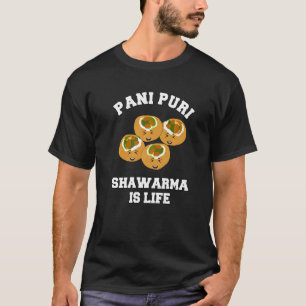 Camiseta comida indiana pani puri shawarma