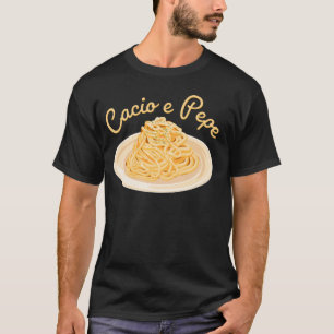 Camiseta Comida Italiana Cacio e Pepe Culinária Foodie Mass