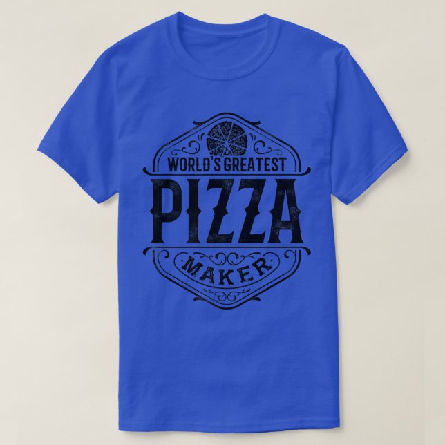 Camiseta Comida italiana Pizzeria, Grande Pizza Maker do Mu (Frente do Design)