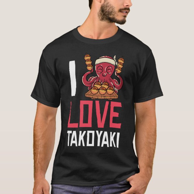 Camiseta Comida Japonesa do Octopus de Takoyaki (Frente)