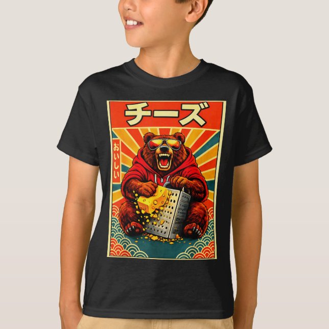 Camiseta Comida Japonesa Humor Bear Queijo  (Frente)