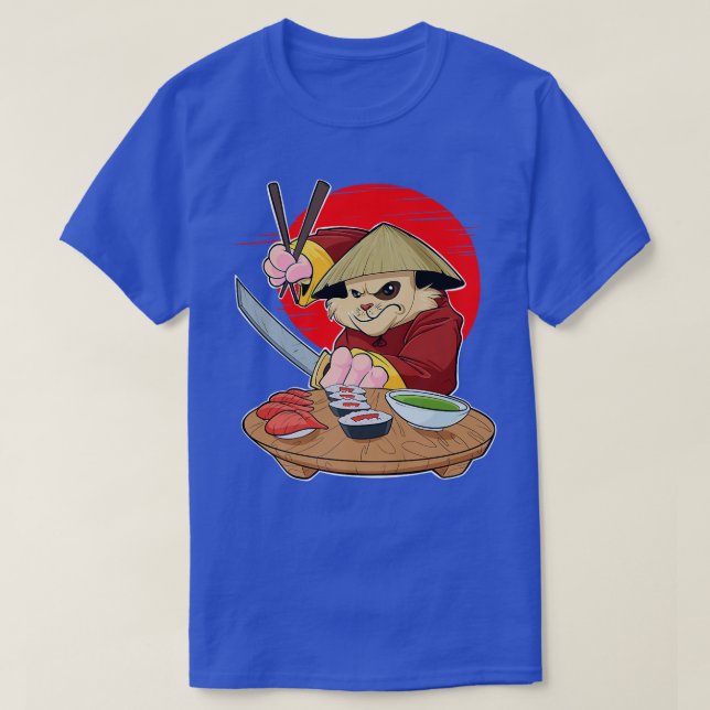 Camiseta Comida Japonesa I Maki Lover I Samurai Sushi Hamst (Frente do Design)