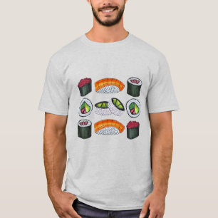 Camiseta Comida Japonesa Sushi Nigiri Maki Roll Rolls T-Shi