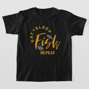 Camiseta comida legal peixe dorme repetir arte