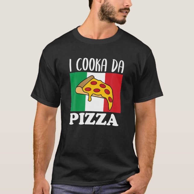 Camiseta Comida Lover I Cooka Da Pizza Memória Italiana Da  (Frente)