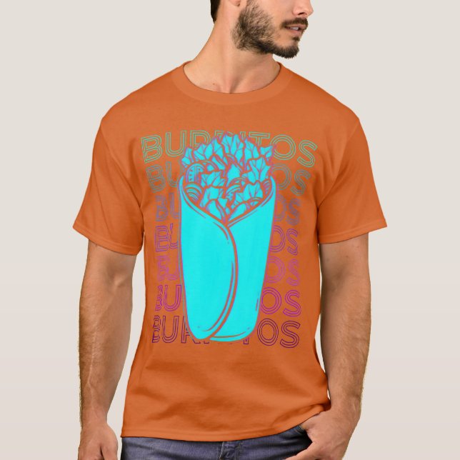 Camiseta Comida Mexicana Burritos Garota Retro (Frente)
