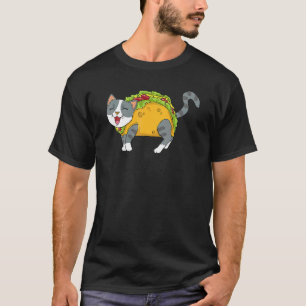 Camiseta Comida Mexicana Taco Cat Homens Mulheres Crianças