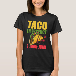 Camiseta Comida mexicana Taco Emergência Tacos Comida Engra