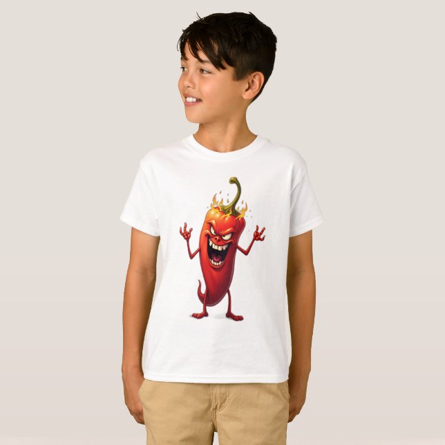 Camiseta Comida Monsters MAU CHILI PEPPER (Frente Completa)