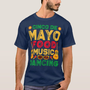 Camiseta Comida Música Dança Cinco De Mayo Divertido Garoto