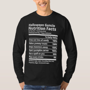 Camiseta Comida Nutrição Fatos de Guncle Halloween Gay