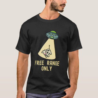 Camiseta Comida Orgânica Abdução de Alienígena OVNI Vaca