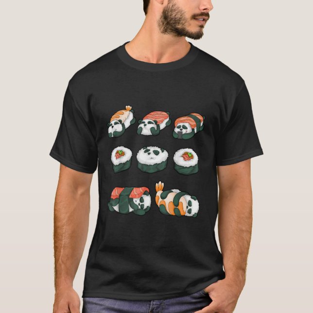 Camiseta Comida Panda Sushi Hug Animal Maki (Frente)