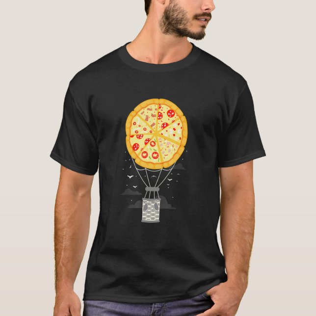Camiseta Comida Pizza Balão de Ar Quente (Frente)